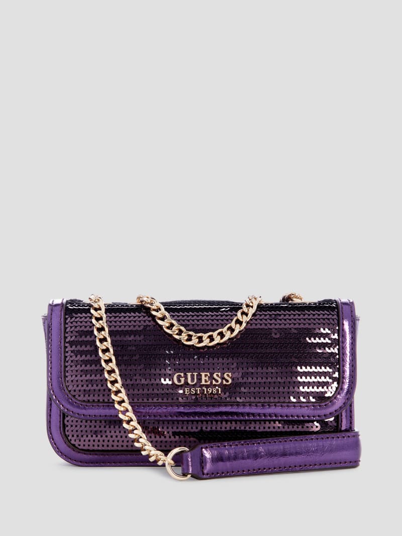 Guess Kaska Sequin Convertible Mini Crossbody - Antique Medium Wash Guess Kaska Sequin Convertible Mini Crossbody - Antique Medium Wash