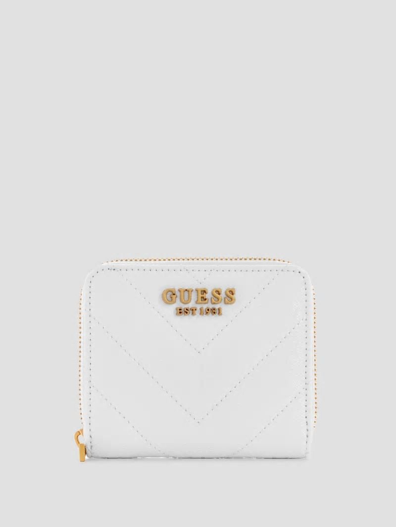 Guess Jania Small Zip-Around Wallet - White Guess Jania Small Zip-Around Wallet - White