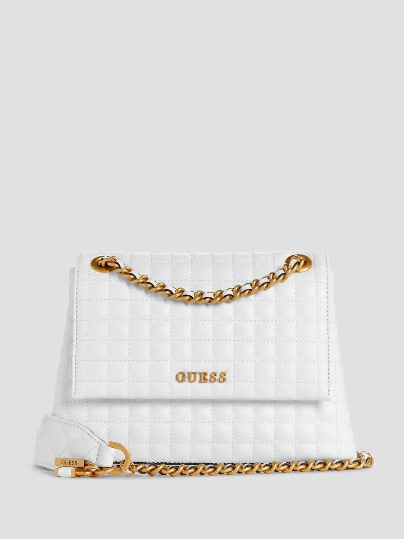 Guess Tia Convertible Crossbody - White Multi Guess Tia Convertible Crossbody - White Multi