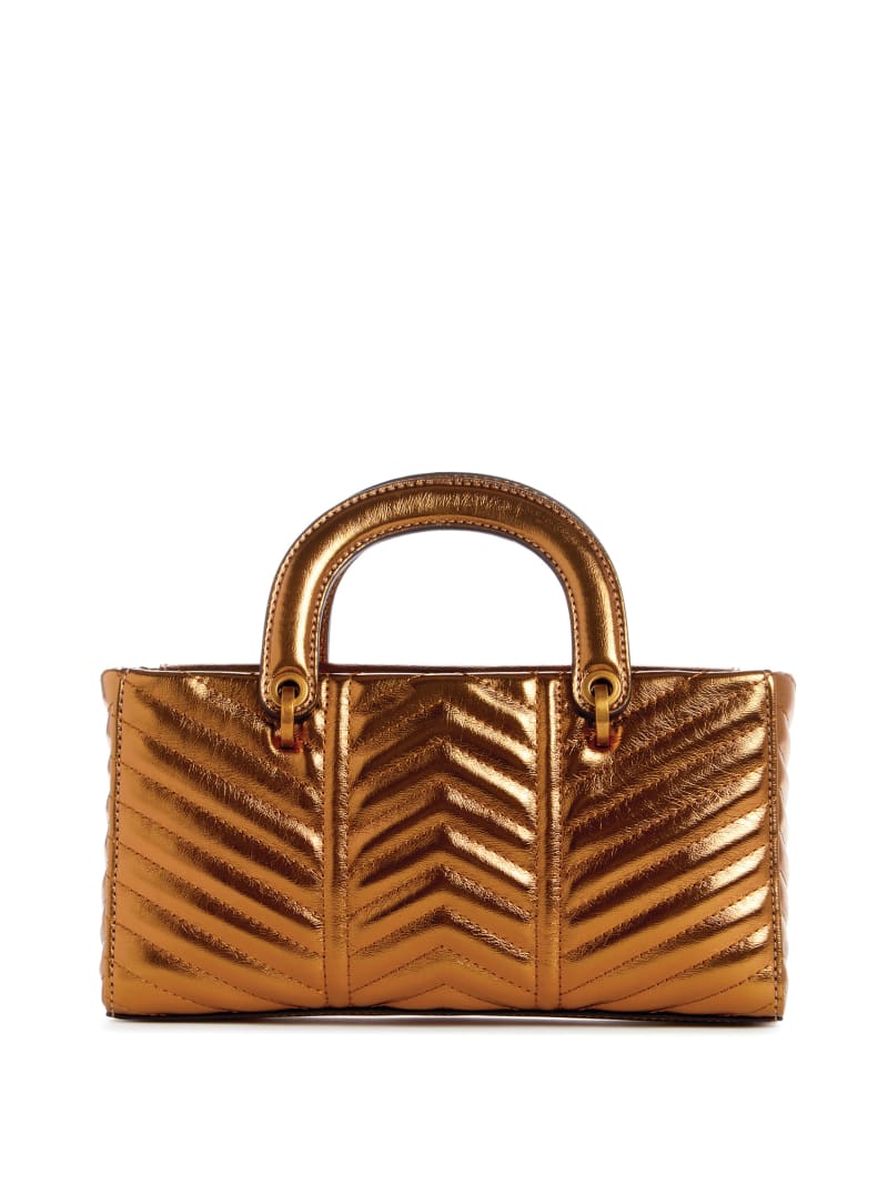 Guess Lovide Metallic Mini Satchel - Bronze