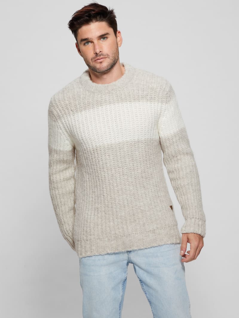 Guess Ale Ribbed Sweater - Light Stone Heather