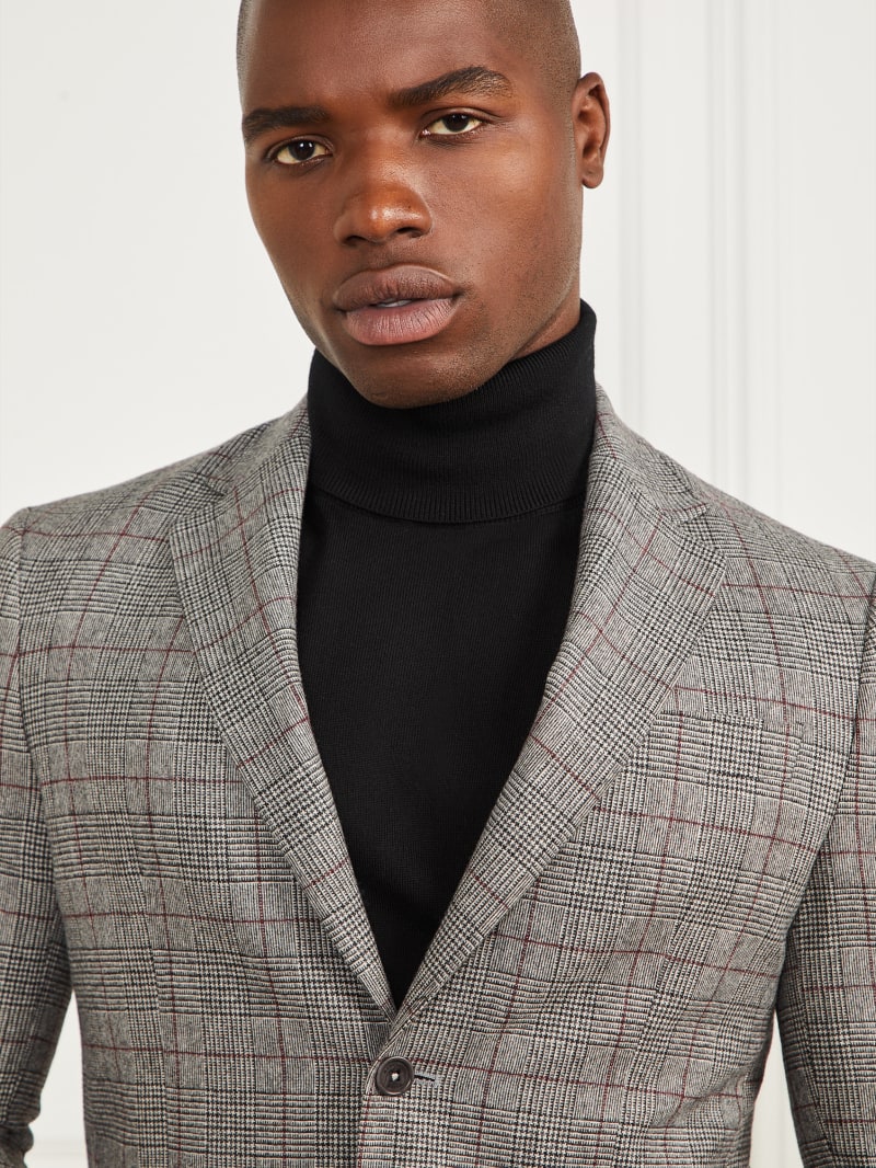 Guess Sean Notched Blazer - Black/White/Red Check Guess Sean Notched Blazer - Black/White/Red Check