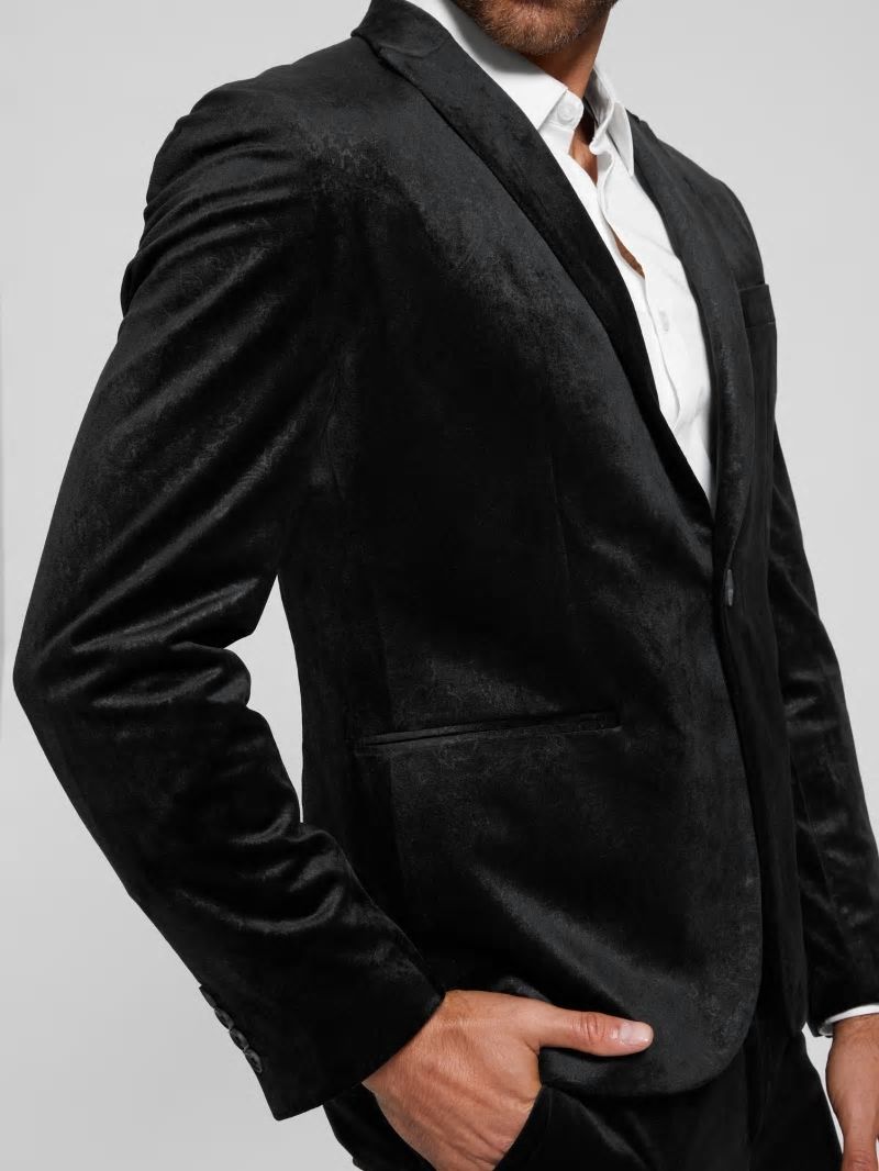 Guess Fulham Velvet Paisley Blazer - Jet Black Multi Guess Fulham Velvet Paisley Blazer - Jet Black Multi