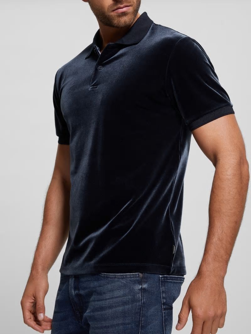 Guess Rio Liquid Velvet Polo - Bleu éLéGant Guess Rio Liquid Velvet Polo - Bleu éLéGant