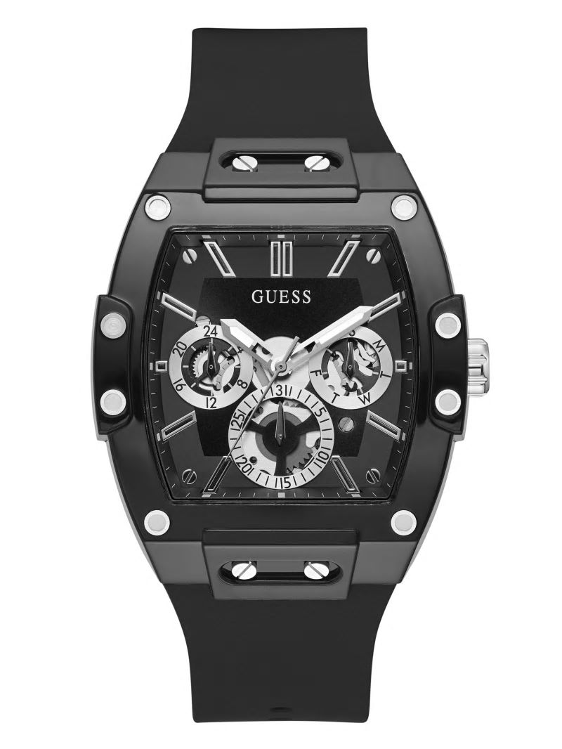 Guess Black And Silver-Tone Multifunction Watch - Black Guess Black And Silver-Tone Multifunction Watch - Black