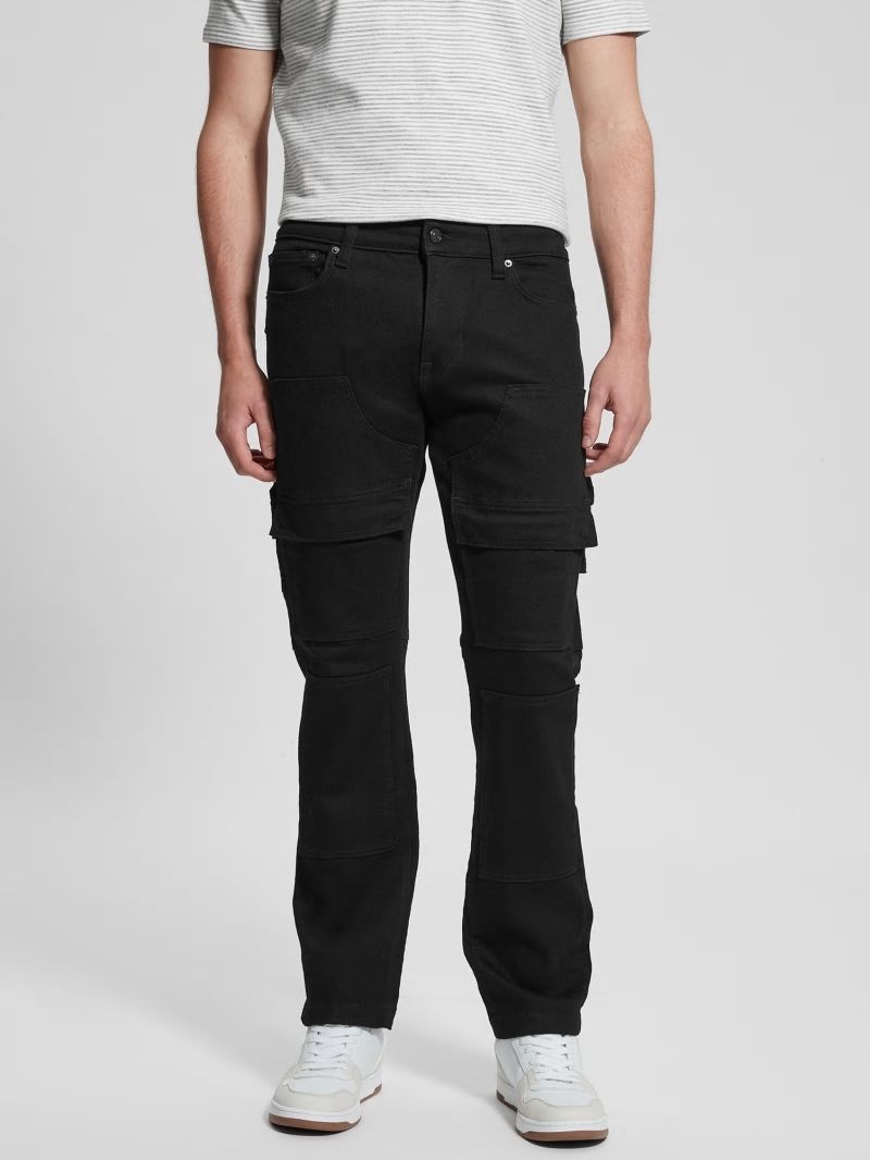 Guess Utility Cargo Jeans - Rinsed Black Guess Utility Cargo Jeans - Rinsed Black