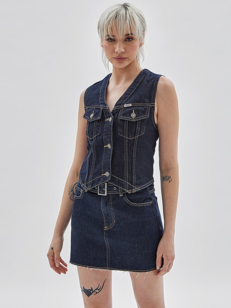 Guess GUESS Originals Denim Vest - Go Vintage Dark Wash Guess GUESS Originals Denim Vest - Go Vintage Dark Wash