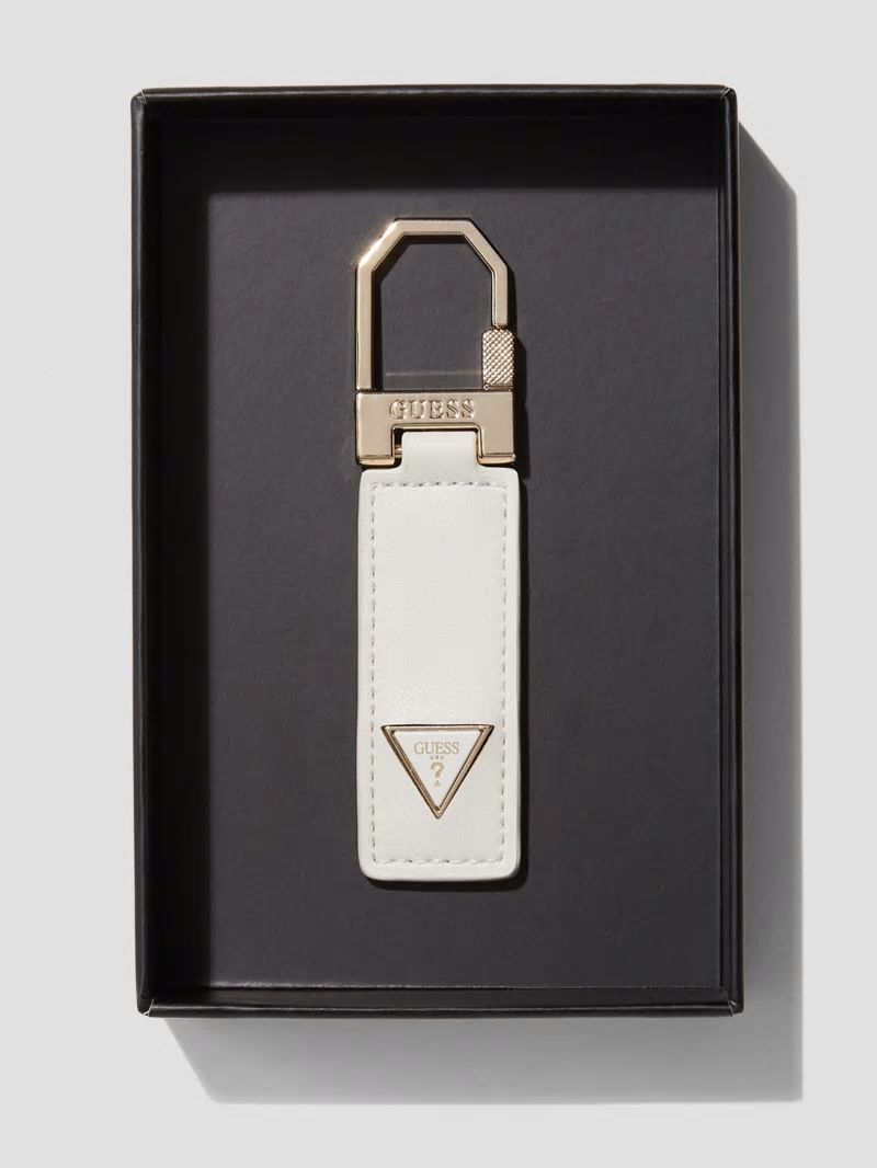 Guess Faux-Leather Key Ring - White Multi Guess Faux-Leather Key Ring - White Multi