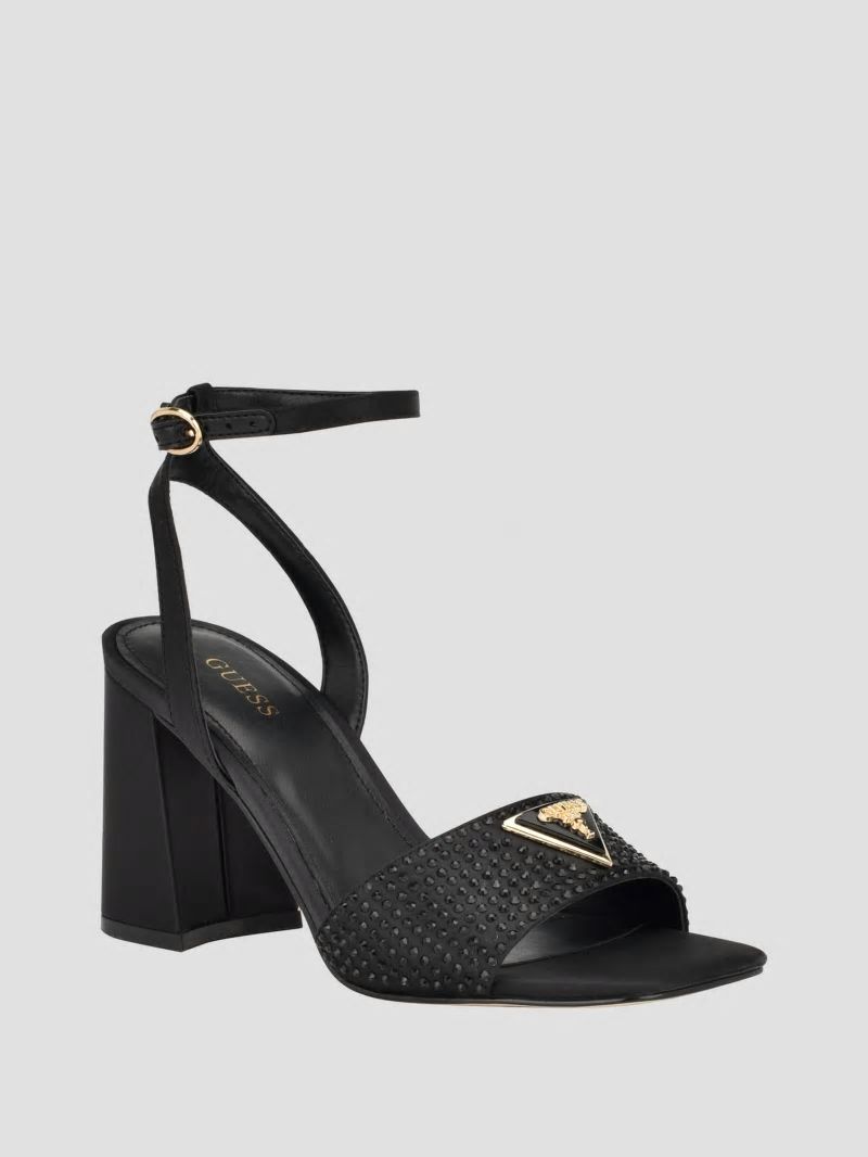 Guess Gelya Triangle Blocked Heels - Black 001 Guess Gelya Triangle Blocked Heels - Black 001