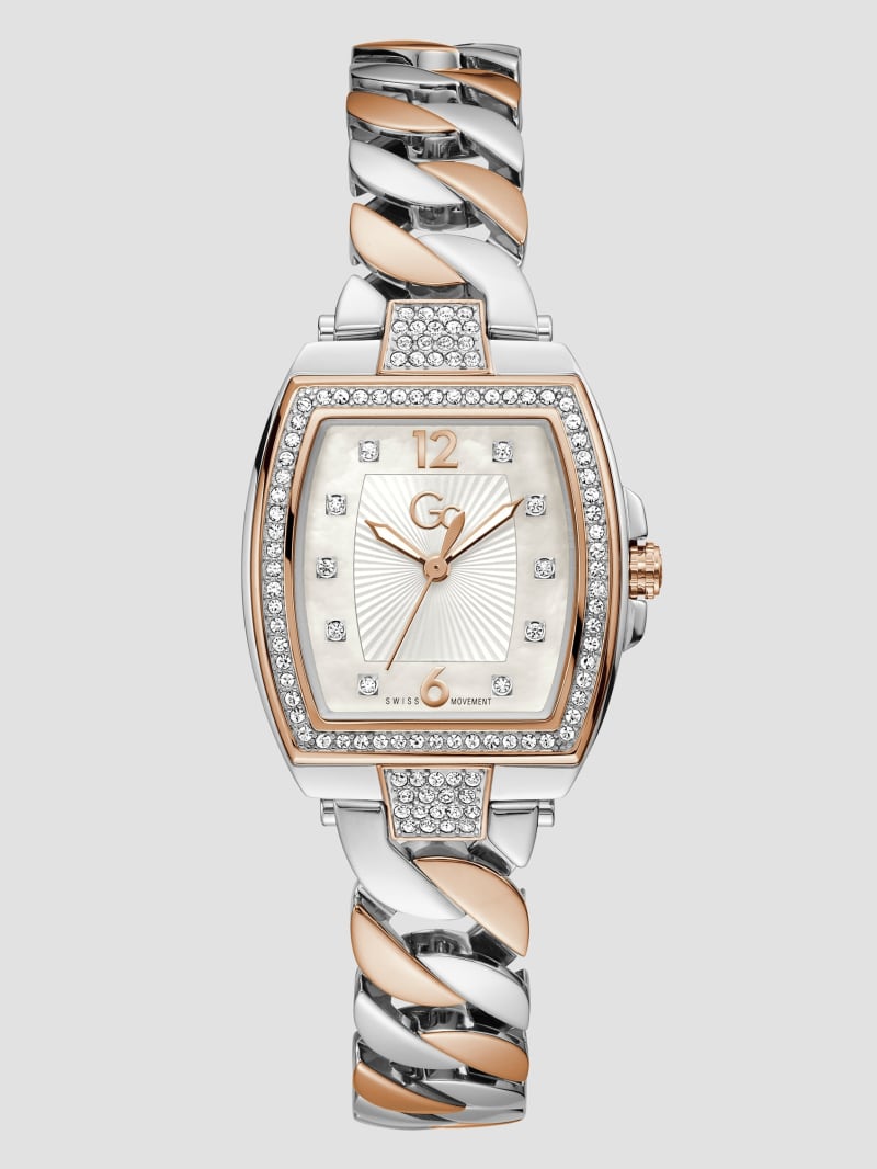Guess Gc Rose Gold and Silver-Tone Chain-Link Analog Watch - Rose Gold Guess Gc Rose Gold and Silver-Tone Chain-Link Analog Watch - Rose Gold