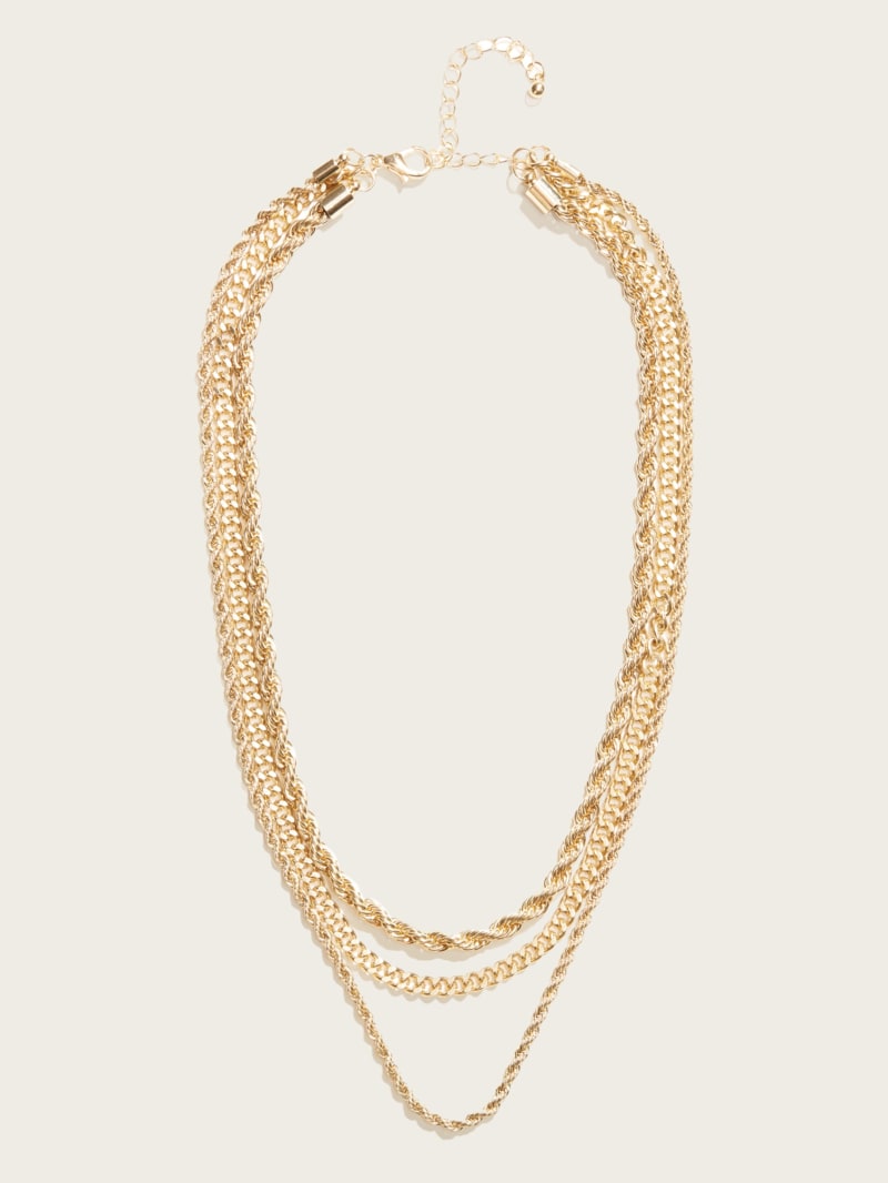 Guess 14K Gold-Plated Layered Necklace - Silver/Gold Guess 14K Gold-Plated Layered Necklace - Silver/Gold