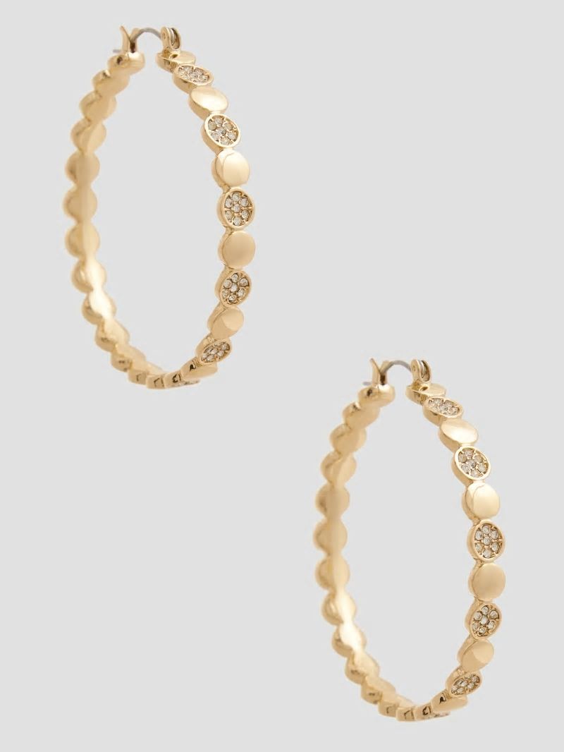 Guess Statement Stones Hoop Earrings - Gold Guess Statement Stones Hoop Earrings - Gold