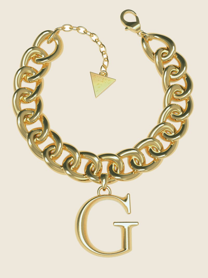 Guess Gold-Tone G Logo Curb Chain Bracelet - Gold Logo Guess Gold-Tone G Logo Curb Chain Bracelet - Gold Logo