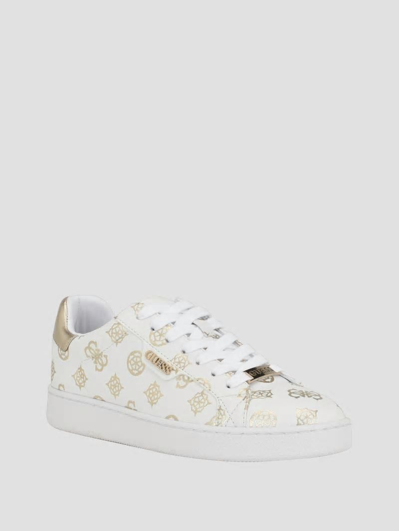 Guess Renzy Debossed Logo Low-Top Sneakers - Gold Guess Renzy Debossed Logo Low-Top Sneakers - Gold