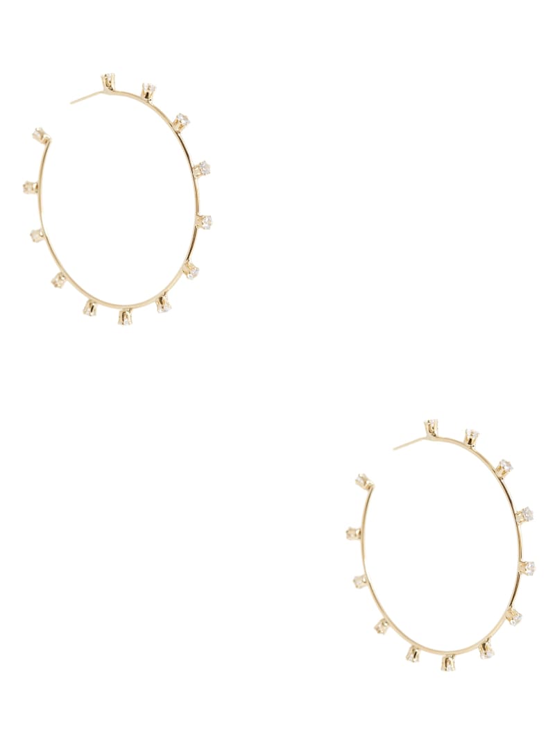 Guess Gold-Tone Rhinestone Hoop Earrings - Gold Guess Gold-Tone Rhinestone Hoop Earrings - Gold