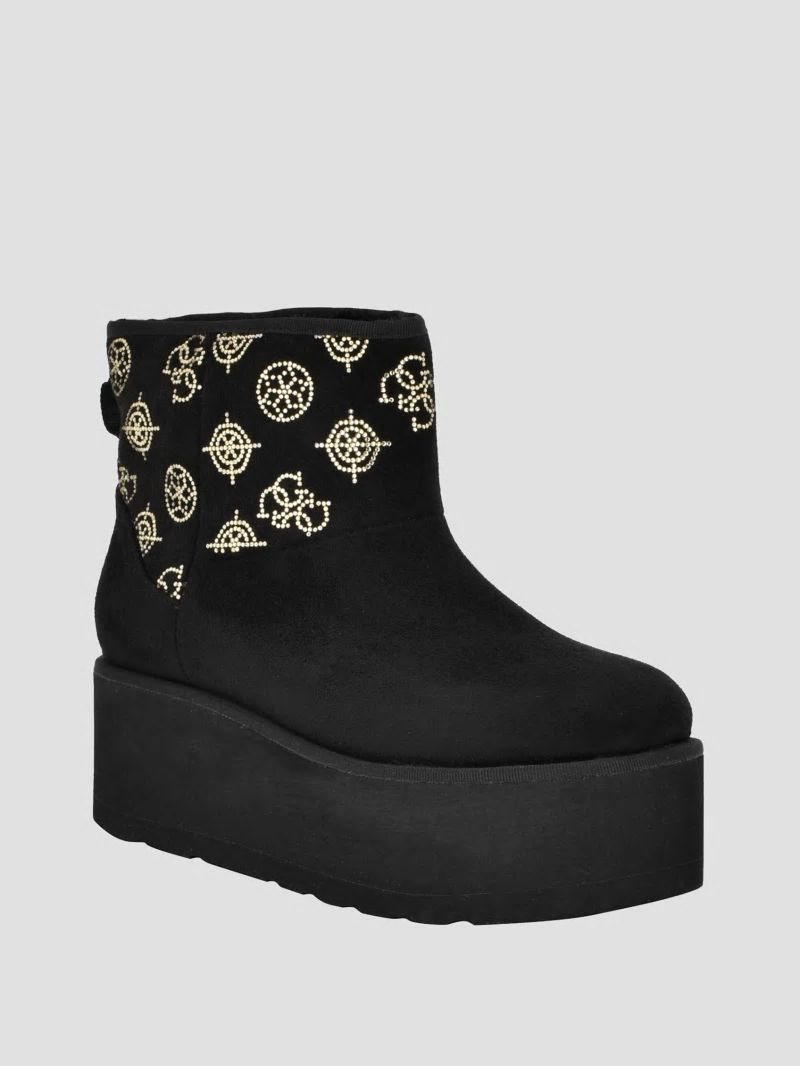 Guess Jilla Platform Faux-Suede Booties - Black 001 Guess Jilla Platform Faux-Suede Booties - Black 001