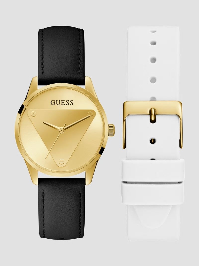 Guess Gold-Tone Emblem Analog Watch with Strap Set - Rose Gold Guess Gold-Tone Emblem Analog Watch with Strap Set - Rose Gold