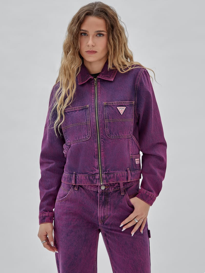 Guess GUESS Originals Cropped Carpenter Jacket - Go Acid Fuchsia Guess GUESS Originals Cropped Carpenter Jacket - Go Acid Fuchsia