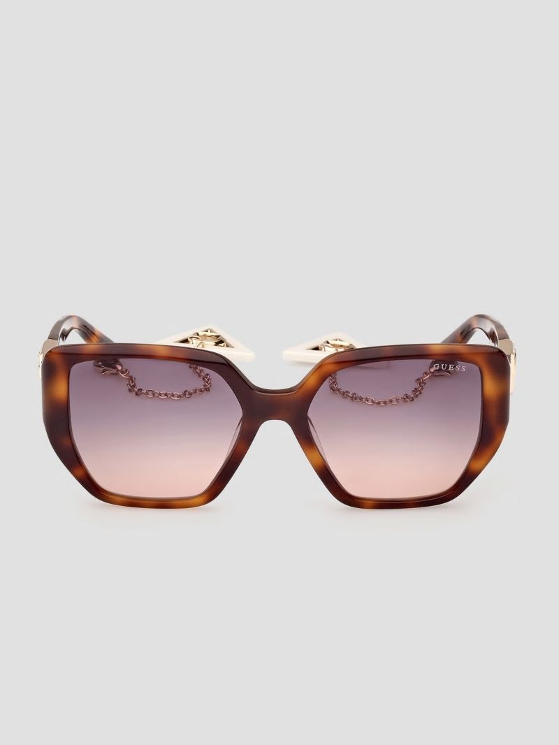 Guess Plastic Cat-Eye Sunglasses - Tort Guess Plastic Cat-Eye Sunglasses - Tort